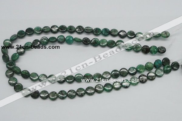 CKC107 16 inches 10mm flat round natural green kyanite beads wholesale