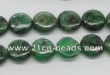 CKC108 16 inches 12mm flat round natural green kyanite beads wholesale