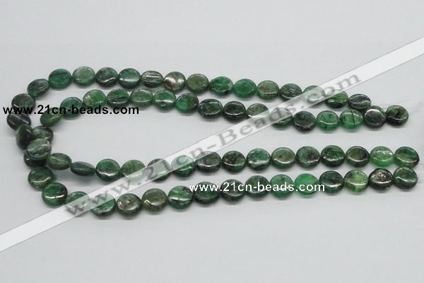 CKC108 16 inches 12mm flat round natural green kyanite beads wholesale