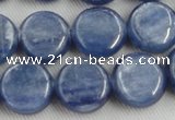 CKC512 15.5 inches 10mm flat round natural Brazilian kyanite beads