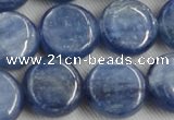 CKC514 15.5 inches 14mm flat round natural Brazilian kyanite beads