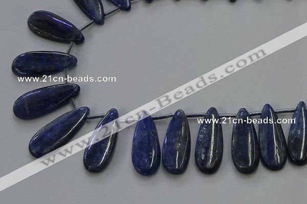 CKC543 Top drilled 10*30mm flat teardrop natural kyanite beads