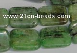 CKC68 15.5 inches 15*20mm rectangle natural green kyanite beads