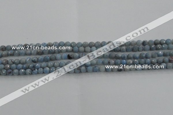 CKC701 15.5 inches 6mm faceted round imitation blue kyanite beads