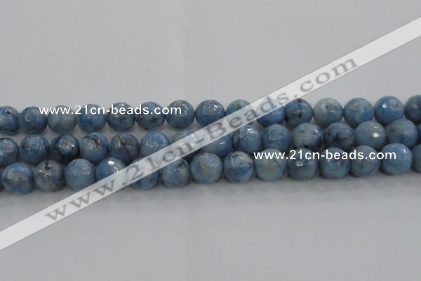 CKC705 15.5 inches 14mm faceted round imitation blue kyanite beads