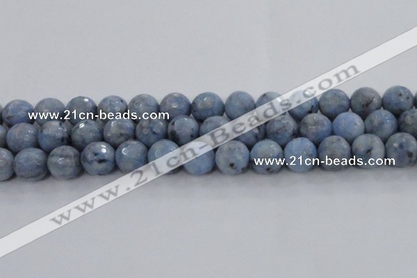CKC706 15.5 inches 16mm faceted round imitation blue kyanite beads