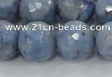 CKC707 15.5 inches 18mm faceted round imitation blue kyanite beads