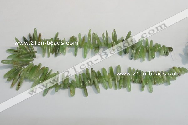 CKC71 15.5 inches 4*10mm – 6*35mm branch natural green kyanite beads