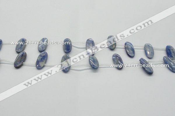 CKC75 Top drilled 11*25mm oval natural kyanite gemstone beads