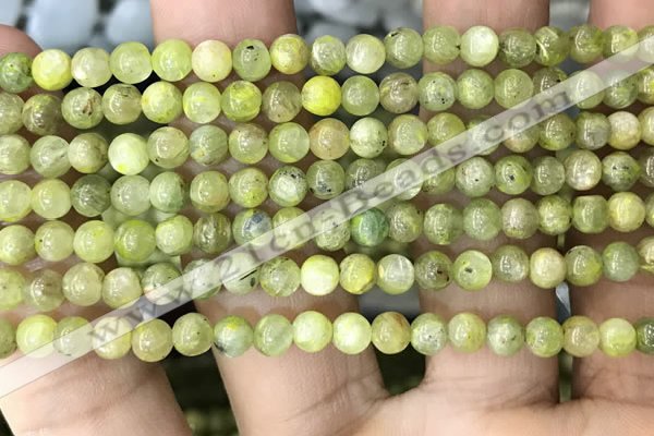 CKC765 15.5 inches 4mm round natural green kyanite beads