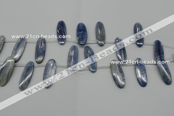 CKC77 Top drilled 12*35mm oval natural kyanite gemstone beads