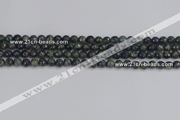 CKJ310 15.5 inches 4mm faceted round kambaba jasper beads