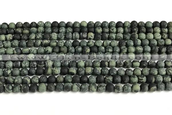 CKJ325 15 inches 4mm round matte kambaba jasper beads