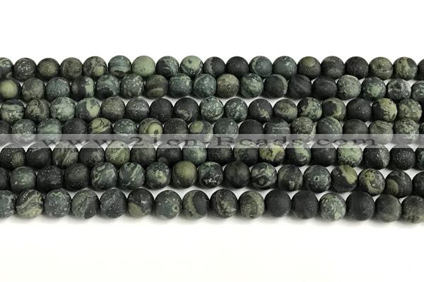 CKJ326 15 inches 6mm round matte kambaba jasper beads