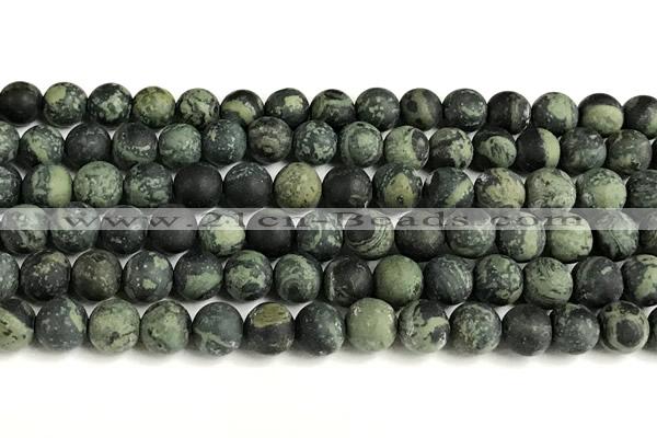CKJ327 15 inches 8mm round matte kambaba jasper beads