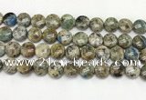 CKJ486 15.5 inches 10mm flat round natural k2 jasper beads