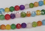 CKQ02 15.5 inches 6mm round matte dyed crackle quartz beads