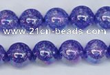 CKQ103 15.5 inches 10mm round AB-color dyed crackle quartz beads