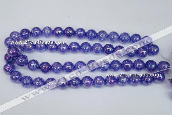 CKQ104 15.5 inches 12mm round AB-color dyed crackle quartz beads