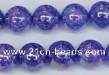 CKQ105 15.5 inches 14mm round AB-color dyed crackle quartz beads