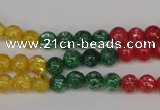 CKQ11 15.5 inches 6mm round dyed crackle quartz beads wholesale