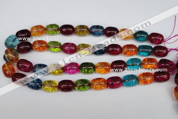 CKQ113 15.5 inches 14*18mm drum dyed crackle quartz beads