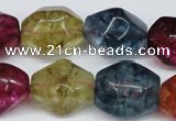 CKQ118 15.5 inches 15*20mm nuggets dyed crackle quartz beads