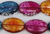 CKQ121 15.5 inches 18*25mm oval dyed crackle quartz beads