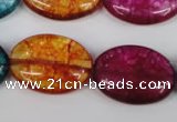 CKQ122 15.5 inches 20*30mm oval dyed crackle quartz beads