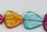 CKQ135 15.5 inches 20*20mm triangle dyed crackle quartz beads