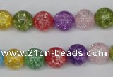 CKQ14 15.5 inches 10mm round dyed crackle quartz beads wholesale