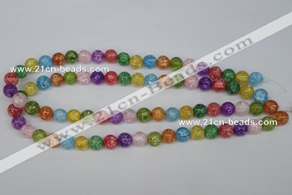 CKQ14 15.5 inches 10mm round dyed crackle quartz beads wholesale