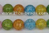 CKQ15 15.5 inches 12mm round dyed crackle quartz beads wholesale