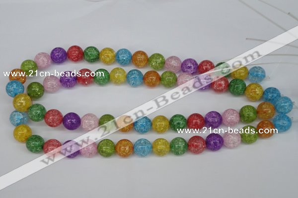 CKQ15 15.5 inches 12mm round dyed crackle quartz beads wholesale