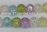 CKQ170 15.5 inches 10*13mm pumpkin AB-color crackle quartz beads