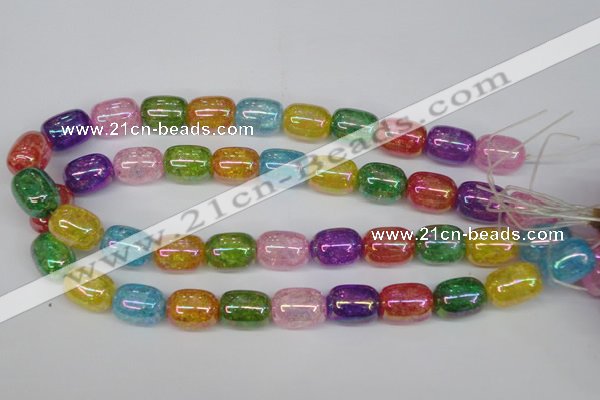 CKQ172 15.5 inches 13*18mm drum AB-color crackle quartz beads