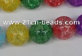 CKQ18 15.5 inches 18mm round dyed crackle quartz beads wholesale