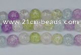 CKQ21 15.5 inches 6mm round dyed crackle quartz beads wholesale