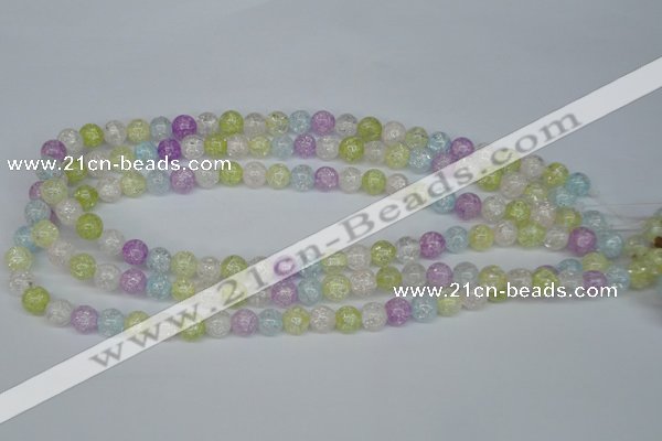 CKQ22 15.5 inches 8mm round dyed crackle quartz beads wholesale