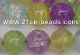 CKQ26 15.5 inches 16mm round dyed crackle quartz beads wholesale