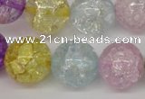 CKQ27 15.5 inches 18mm round dyed crackle quartz beads wholesale