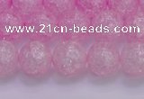 CKQ304 15.5 inches 12mm round dyed crackle quartz beads wholesale