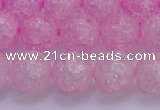 CKQ305 15.5 inches 14mm round dyed crackle quartz beads wholesale