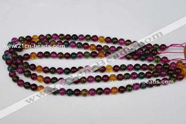 CKQ31 15.5 inches 6mm round dyed crackle quartz beads wholesale