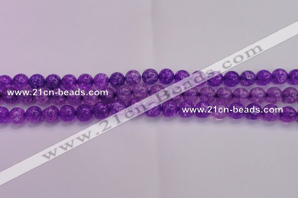 CKQ310 15.5 inches 10mm round dyed crackle quartz beads wholesale