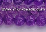 CKQ311 15.5 inches 12mm round dyed crackle quartz beads wholesale