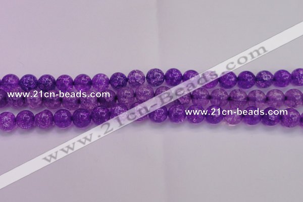 CKQ311 15.5 inches 12mm round dyed crackle quartz beads wholesale