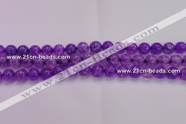 CKQ312 15.5 inches 14mm round dyed crackle quartz beads wholesale