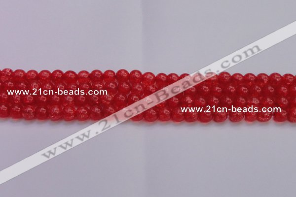 CKQ316 15.5 inches 8mm round dyed crackle quartz beads wholesale