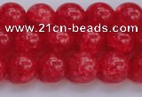 CKQ318 15.5 inches 12mm round dyed crackle quartz beads wholesale